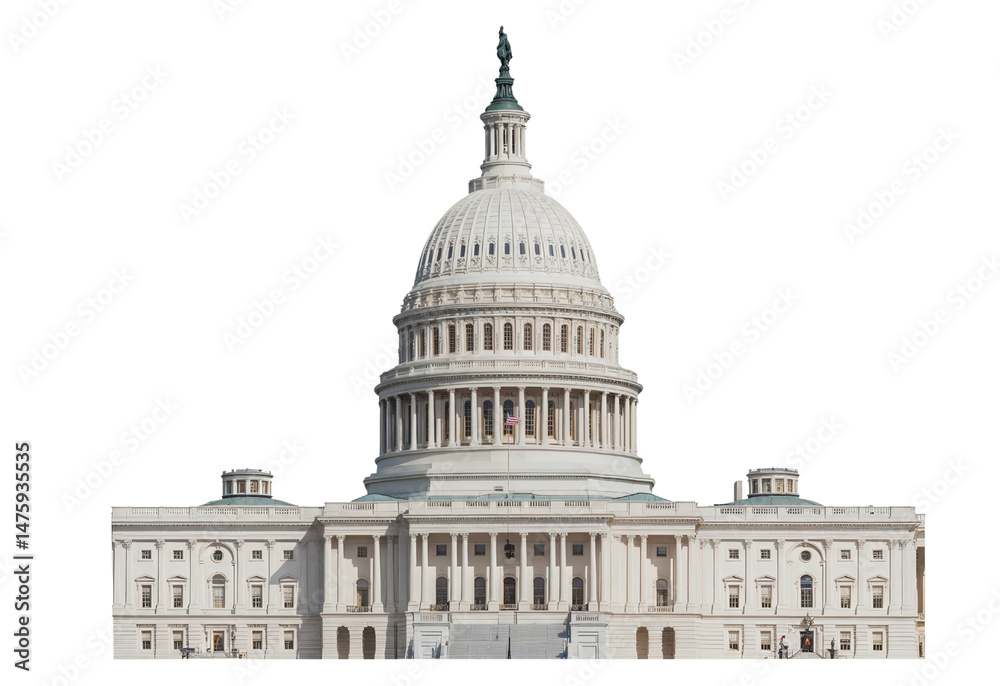 Obraz premium Architectural Elegance of the Capitol Building in White