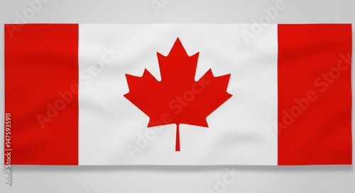 Obraz na płótnie Canadian national flag with red maple leaf on white and red background w salonie