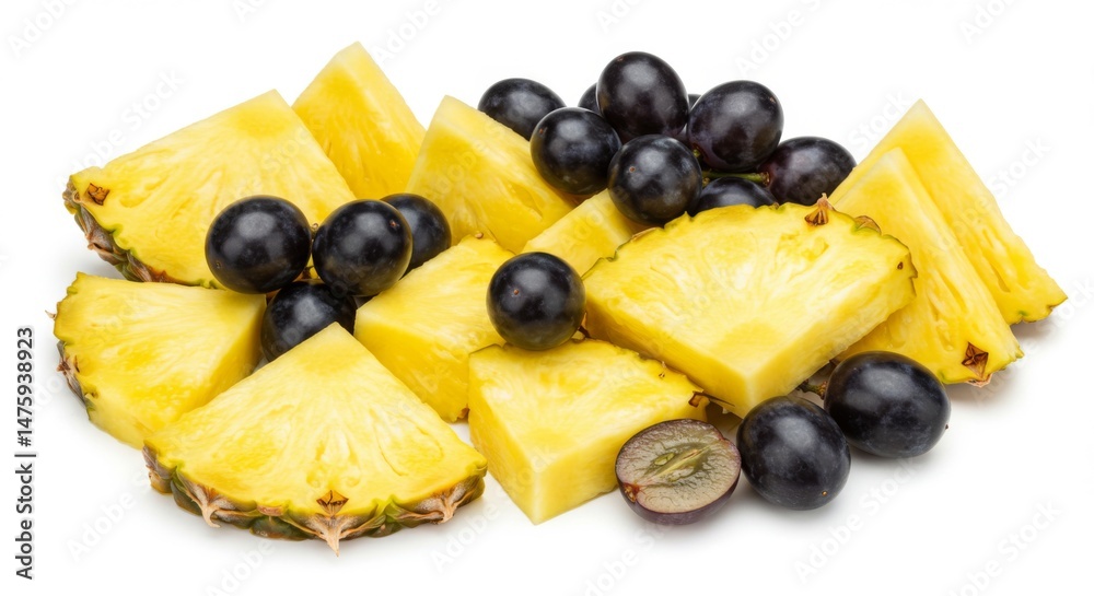 Fresh pineapple and grape arrangement for summer refreshment and healthy eating