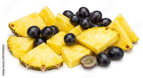 Obraz na płótnie Fresh pineapple and grape arrangement for summer refreshment and healthy eating w salonie
