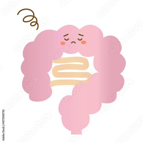 元気がない腸のイラスト