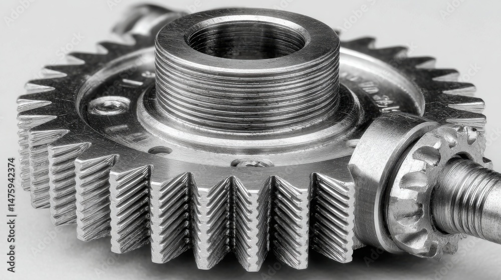Obraz premium A detailed close-up of a gear symbolizing mechanisms of precision and the importance of engineering in daily life