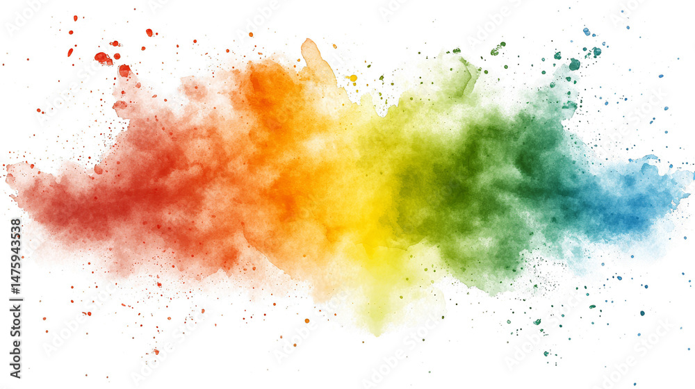 Obraz premium Mesmerizing explosion of colors, a vibrant and abstract cloud of paint in motion