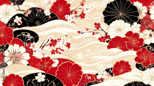 Stunning Japanese Floral Design Pattern japanese patterns