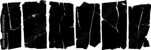 Torn Paper Strips Vector, Grunge Ripped Paper Texture Elements for Collage, Scrapbook, and Abstract Design