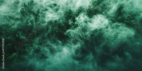 Wallpaper Mural Swirling Green Mist Envelops a Dark Forest, Creating a Mysterious Atmosphere

 Torontodigital.ca