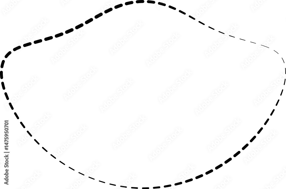 Circle shape dashed line. Geometric element Circle shape dashed line. Geometric element