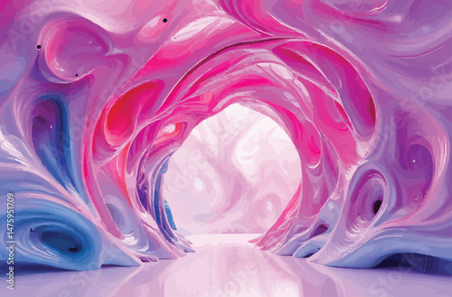 3D Twisted Tunnel – Vortex Effect Background for Digital Art and Games