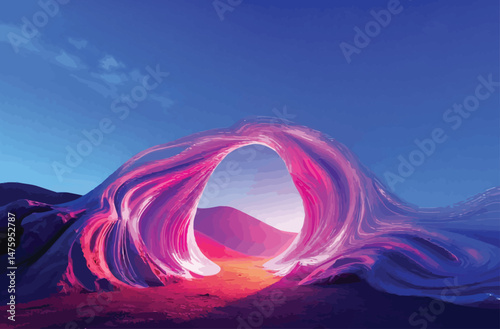 Swirling Sci-Fi Portal – Abstract Gateway with Energetic Spiral Effect