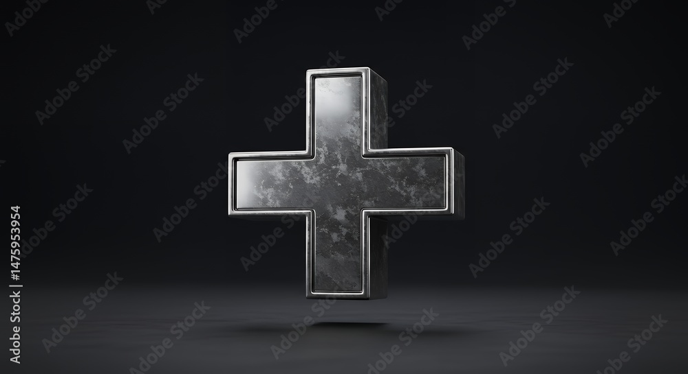 Obraz premium Gray Plus Sign