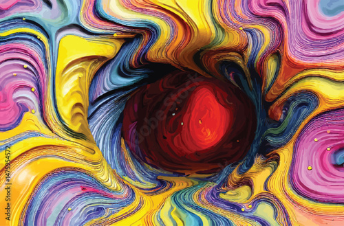 Mesmerizing 3D abstract portal with twisted vortex flow. Ideal for sci-fi, fantasy, games, and futuristic digital art.