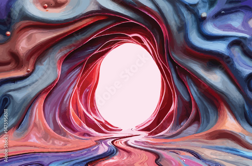Stunning digital tunnel with 3D vortex movement. Ideal for sci-fi backdrops and surreal artwork.