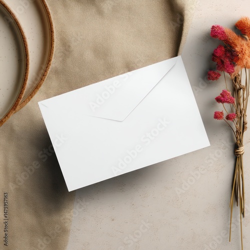 Blank space on greeting card mockup perfect for adding a personalized message.