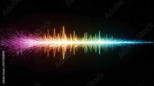 colorful, futuristic, glowing, 3d, dark background, Pulsating Rhythms, Seamless Music Equalizer Background, sound wave, neon lights, digital art, abstract, 