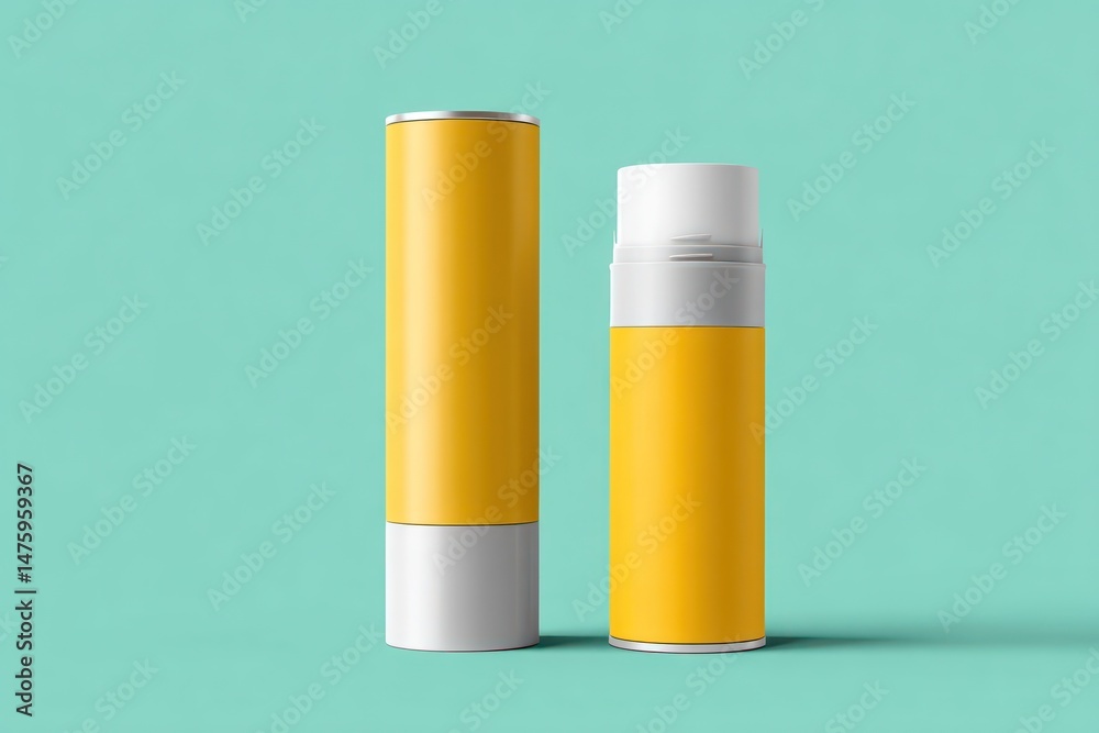 Lip balm packaging mockup featuring blank space for your companyA's unique branding design. Lip balm packaging mockup featuring blank space for your companyA's unique branding design.