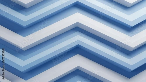 4k, Blue and white background with rhombic lines and free space, A 3D render of an abstract composition of layered, light blue and white chevron shapes, 
