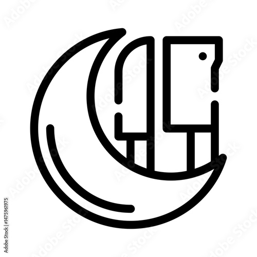 knife line icon