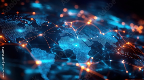 Global Network Connections: A Visual Representation of Worldwide Digital Interconnectivity