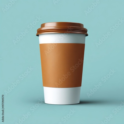 Paper coffee cup mockup with empty space for showcasing custom brand identity, logo, or promotional text.