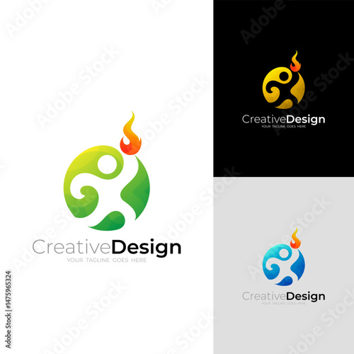 logo of someone carrying a burning torch in a circle