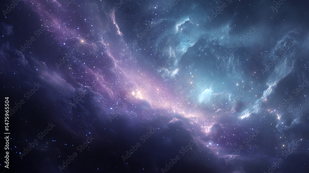 Obraz premium Stunning cosmic nebula with vibrant colors and swirling clouds of gas and stars in space