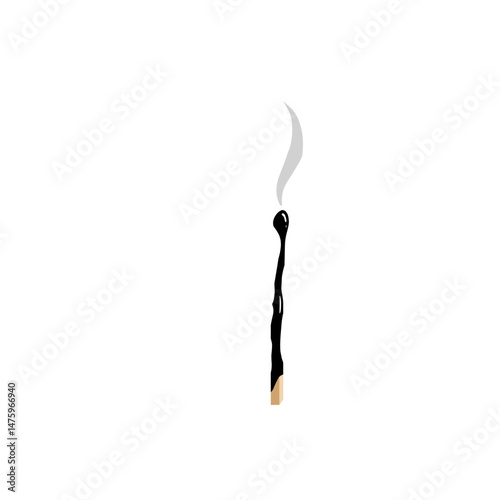 Burning match with smoke 