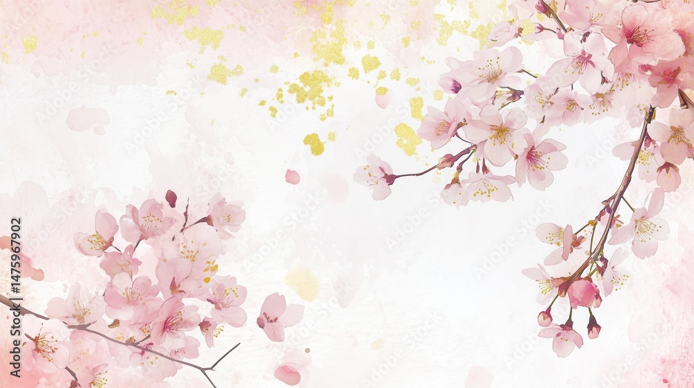 Fototapeta premium Chinese style ink wash flower painting