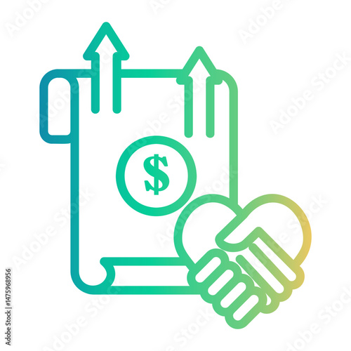 agreement Line Gradient Icon