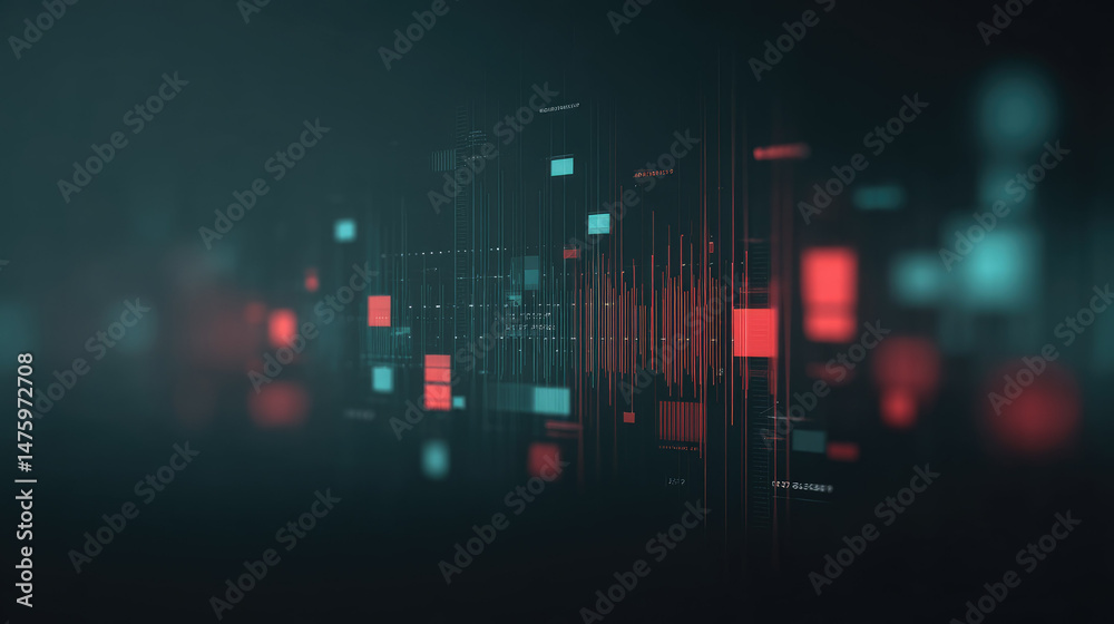 Fototapeta premium Digital abstract background with vibrant colors