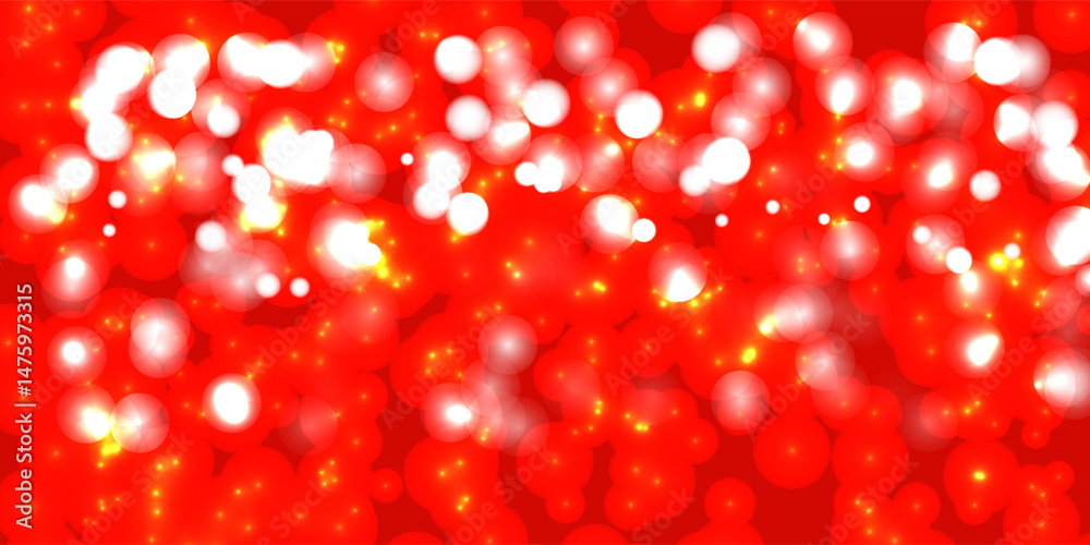 Red bokeh background banner, for Party, greetings, poster, ad, events, and various design works. vector dynamic illustration