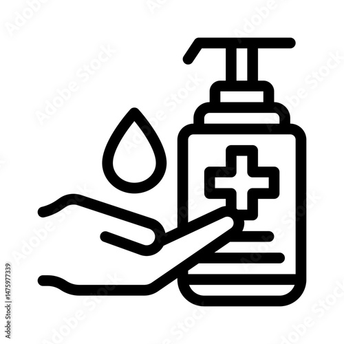 hand sanitizer line icon