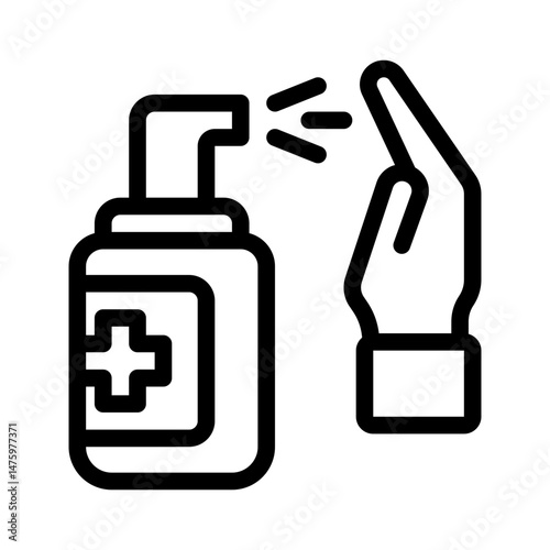 disinfectant spray line icon