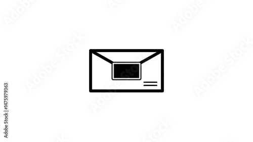 Stamped envelope icon animation. concept of postage stamp
