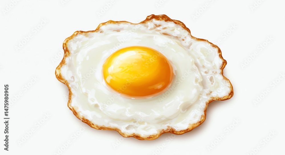 Fried Egg on White Background Fried Egg on White Background