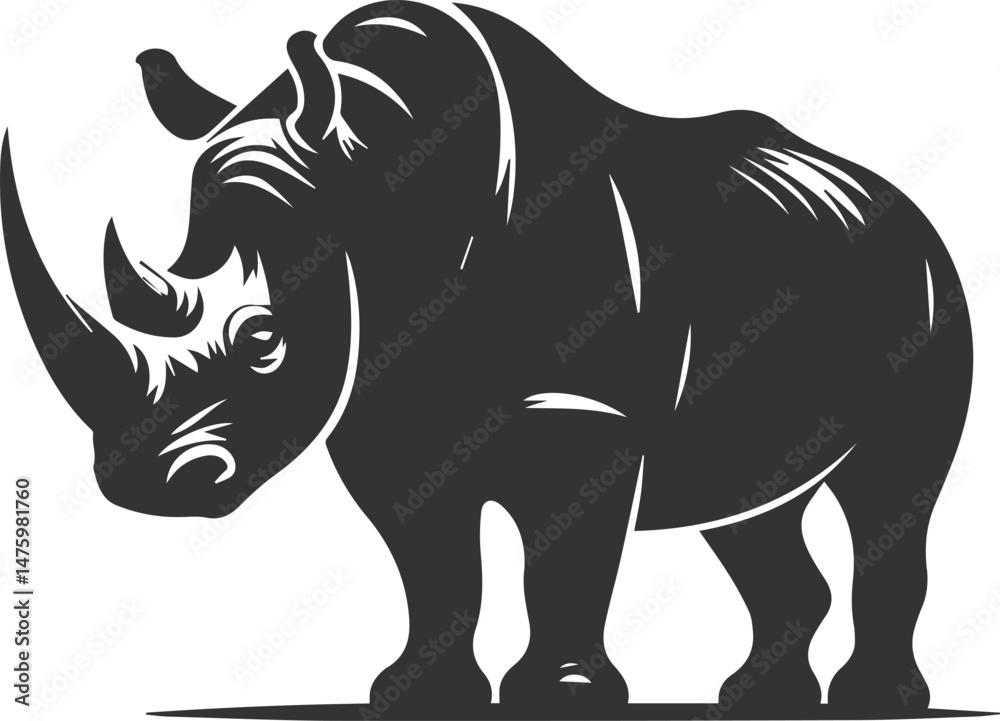 Fototapeta premium Rhino vector silhouette