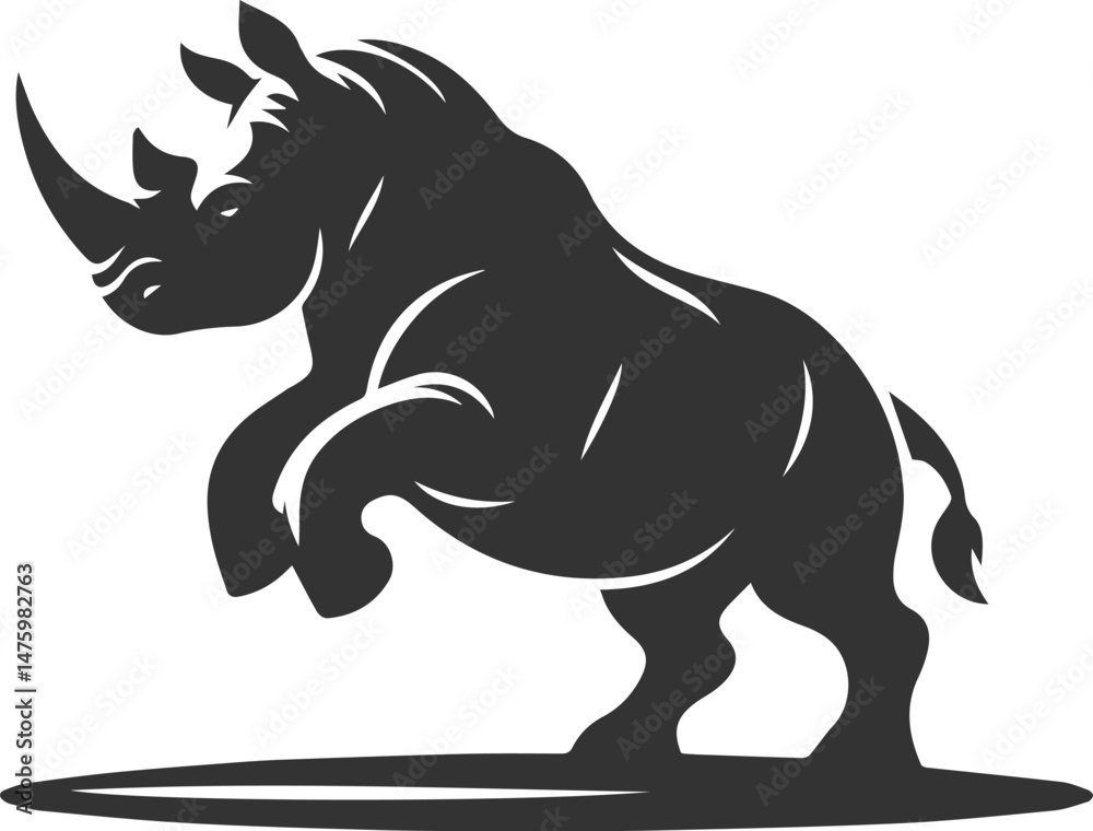 Fototapeta premium Rhino vector silhouette