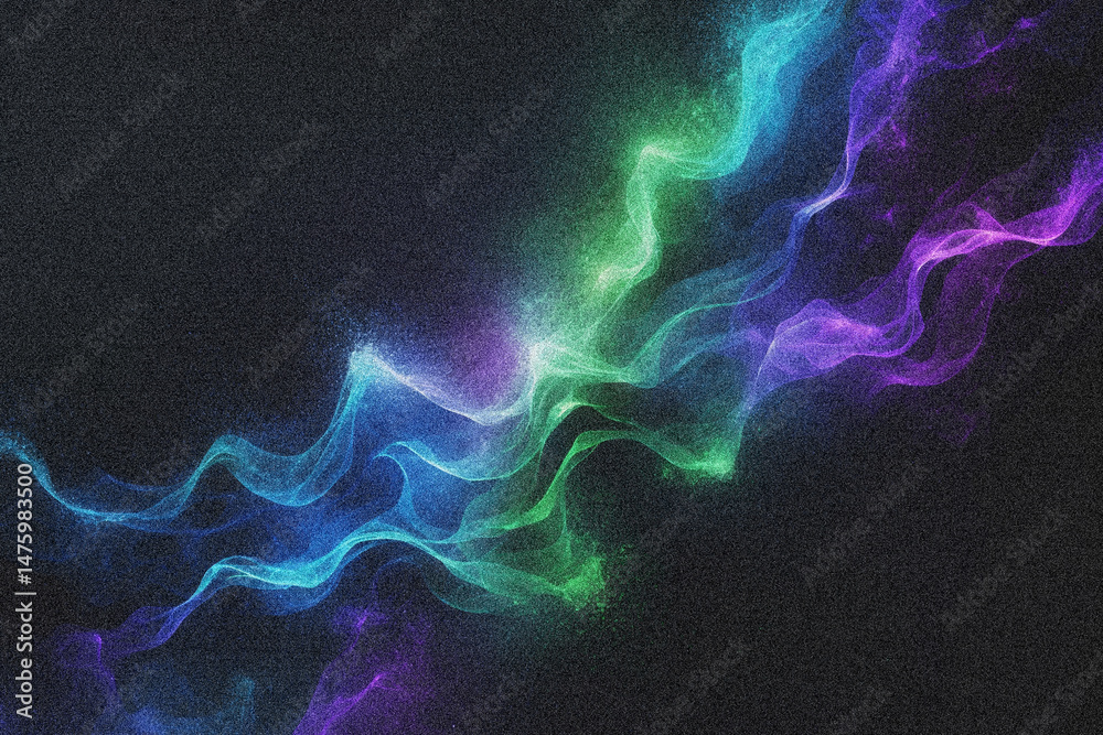 Obraz premium Abstract Colorful Smoke Waves Digital Art, Vibrant Energy, Fluid Motion