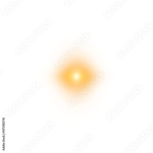 Abstract Orange or Yellow Shiny ,Star burst Glow Effect , Lens or Abstract Glow, Radiant Light Effect, Isolated PNG Background