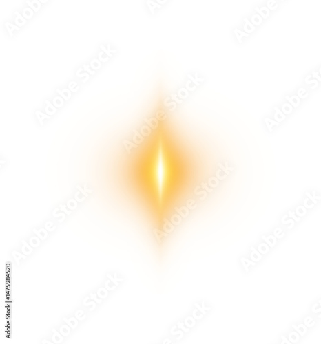 Abstract Orange or Yellow Shiny ,Star burst Glow Effect , Lens or Abstract Glow, Radiant Light Effect, Isolated PNG Background
