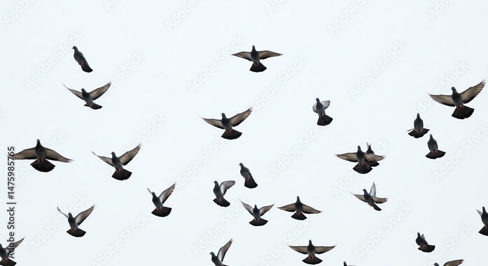 Obraz premium Birds Flying in the Sky