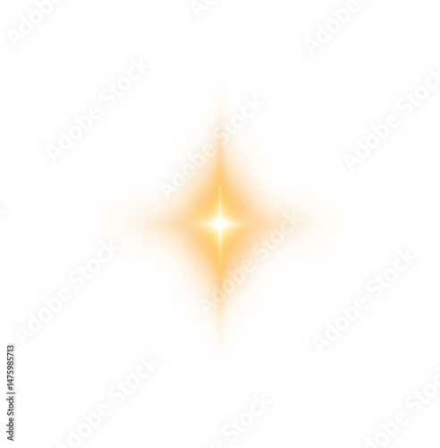 Abstract Orange or Yellow Shiny ,Star burst Glow Effect , Lens or Abstract Glow, Radiant Light Effect, Isolated PNG Background
