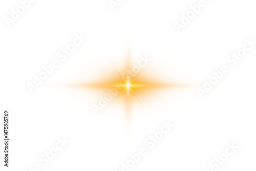 Abstract Orange or Yellow Shiny ,Star burst Glow Effect , Lens or Abstract Glow, Radiant Light Effect, Isolated PNG Background