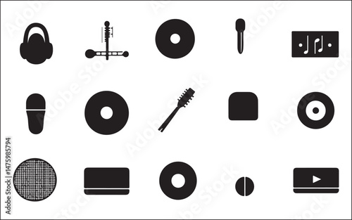 set of audio mixer