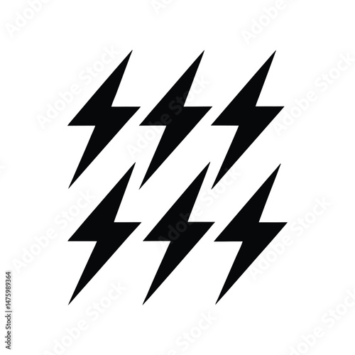 Free Download Black and White Lightning Bolt Graphic Illustration Repeating Pattern EPS Vector - GFXLoad