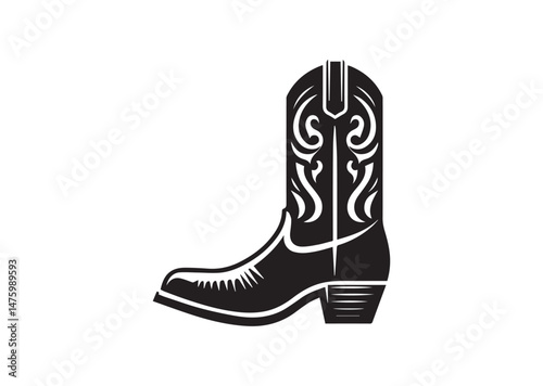 Cowboy Boot Silhouette Vector