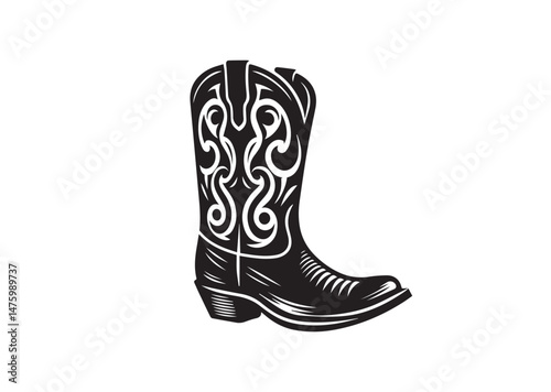 Cowboy Boot Silhouette Vector