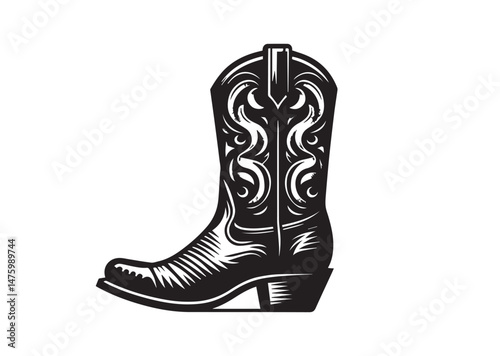 Cowboy Boot Silhouette Vector