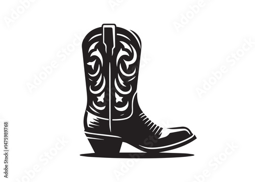 Cowboy Boot Silhouette Vector