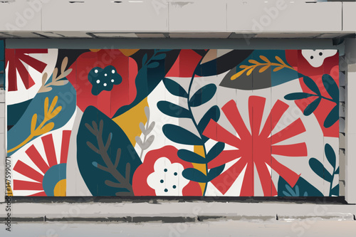 Urban art spray painted in vibrant color transforms a dirty brick wall with graffiti texture into a street design