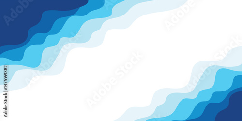 Sea waves layered vector background illustration and sea beach vector illustration.